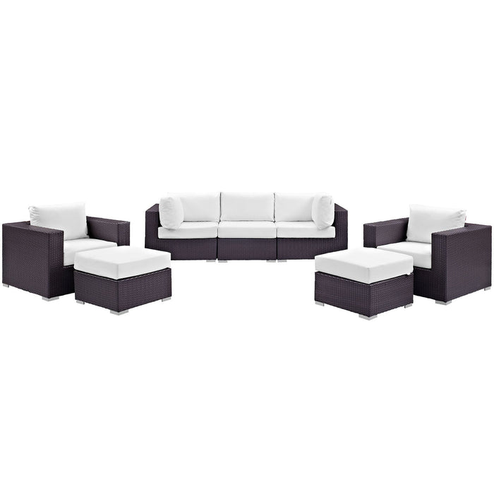 Convene 7 Piece Outdoor Patio Sectional Set outdoor patio furniture set seating detail