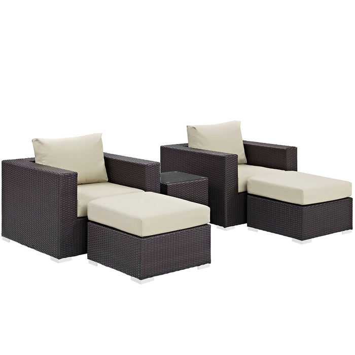 Convene 5 Piece Outdoor Patio Sectional Set - detail close-up