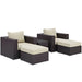 Convene 5 Piece Outdoor Patio Sectional Set - detail close-up