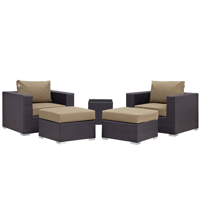 Convene 5 Piece Outdoor Patio Sectional Set - view 9