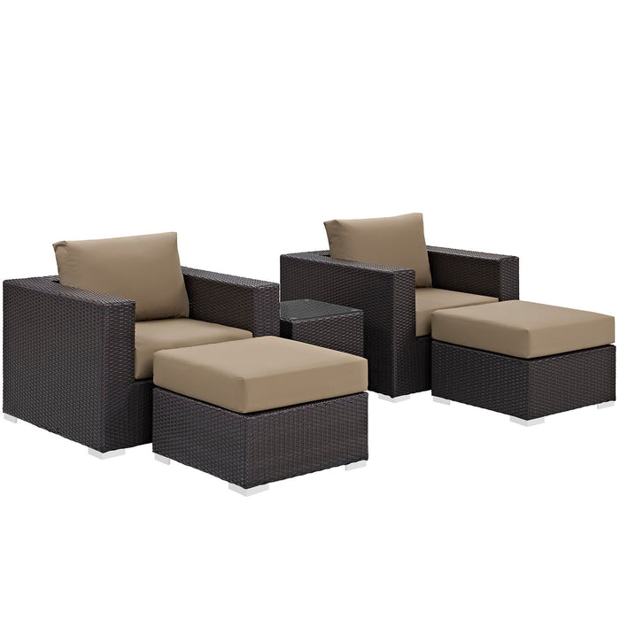 Convene 5 Piece Outdoor Patio Sectional Set - view 10