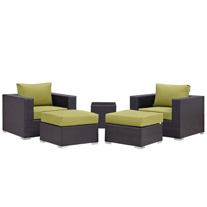 Convene 5 Piece Outdoor Patio Sectional Set - view 16