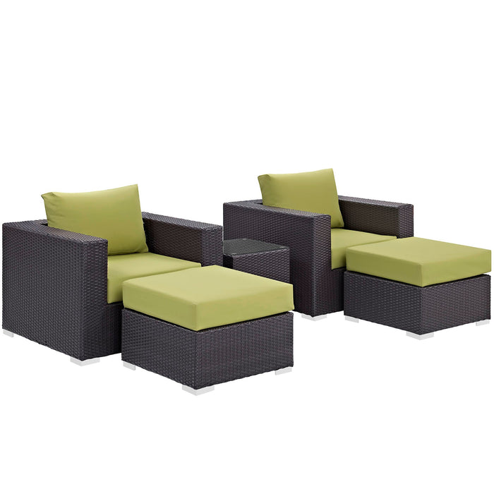 Convene 5 Piece Outdoor Patio Sectional Set - view 17