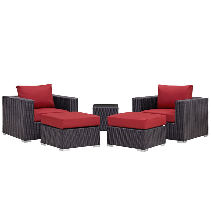 Convene 5 Piece Outdoor Patio Sectional Set - view 22