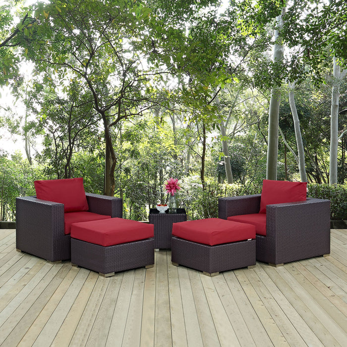 Convene 5 Piece Outdoor Patio Sectional Set - view 21