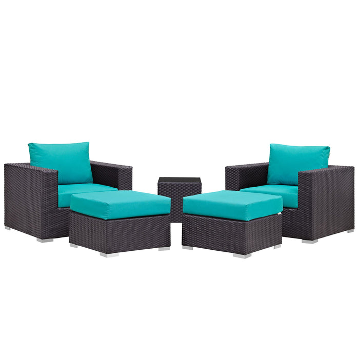Convene 5 Piece Outdoor Patio Sectional Set - view 28