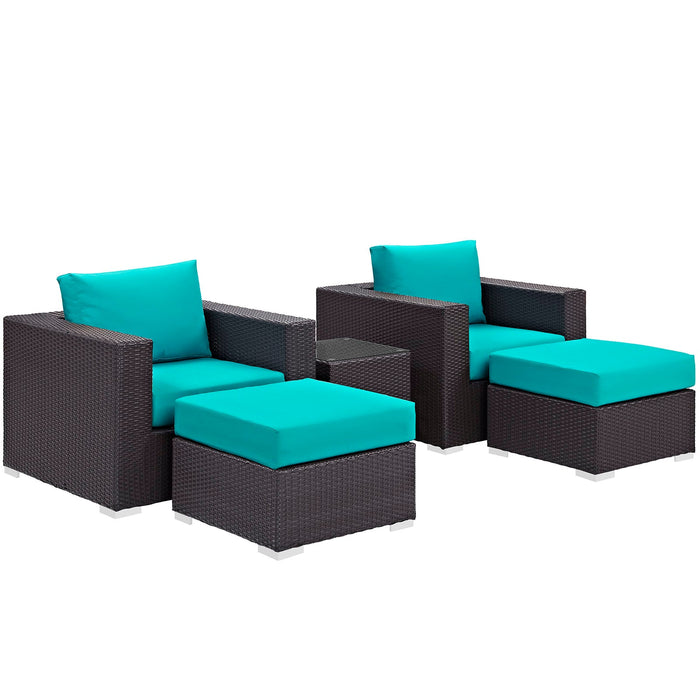 Convene 5 Piece Outdoor Patio Sectional Set - view 29