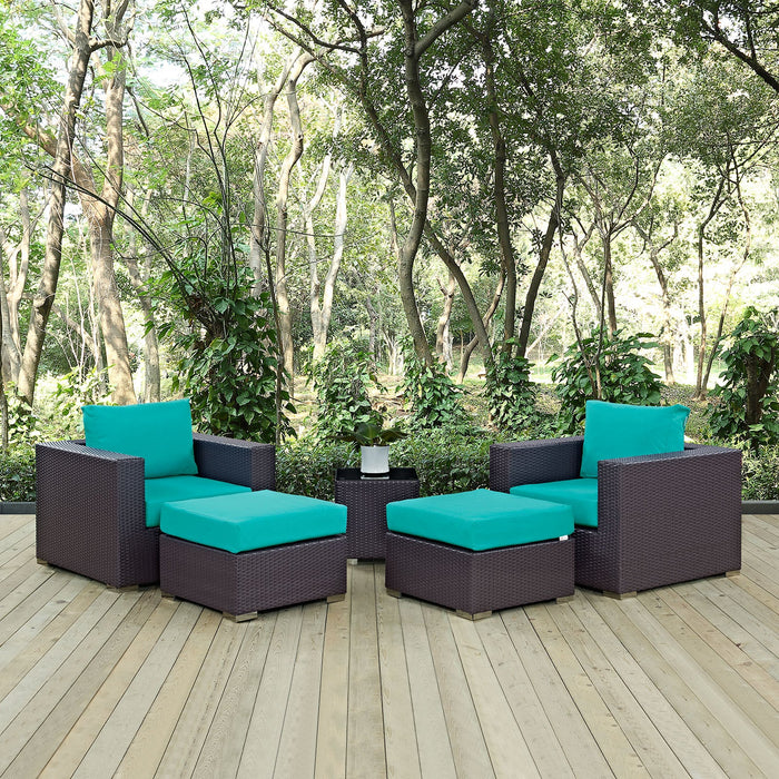 Convene 5 Piece Outdoor Patio Sectional Set - view 27