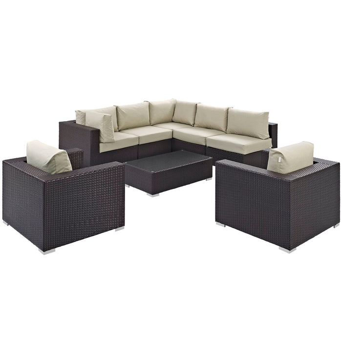 Convene 8 Piece Outdoor Patio Sectional Set by Modway - detail close-up