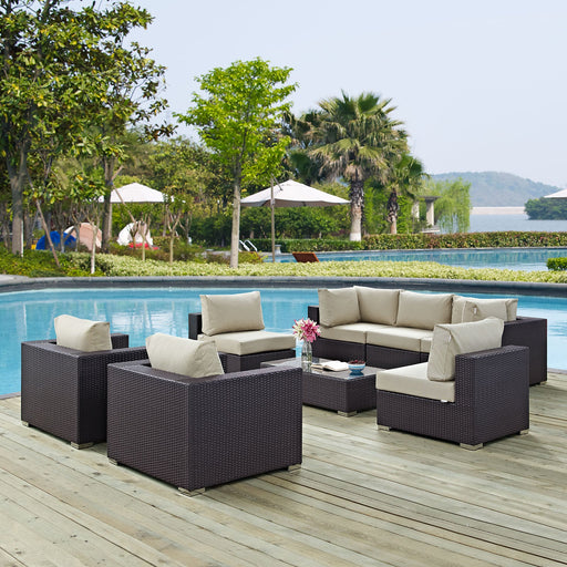 Convene 8 Piece Outdoor Patio Sectional Set by Modway - front view