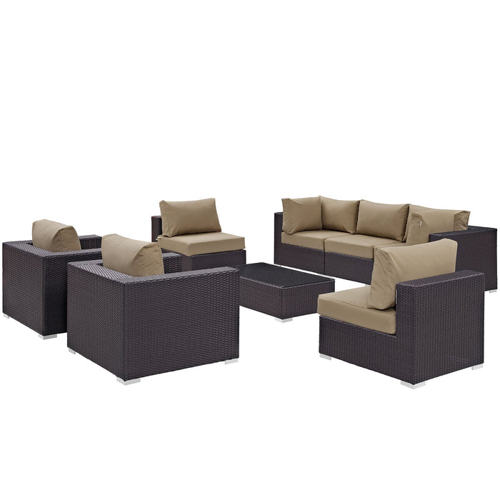 Convene 8 Piece Outdoor Patio Sectional Set by Modway - top view