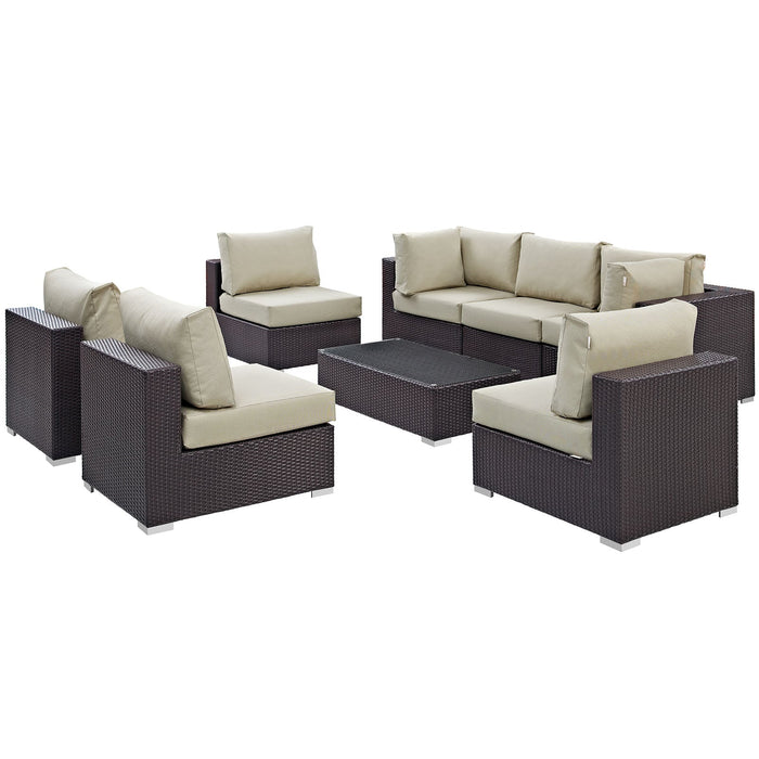 Convene 8 Piece Outdoor Patio Sectional Set by Modway - angle view