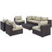 Convene 8 Piece Outdoor Patio Sectional Set by Modway - angle view