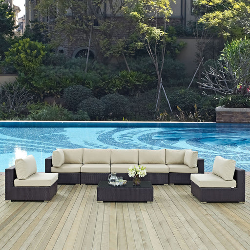 Convene 8 Piece Outdoor Patio Sectional Set by Modway - front view