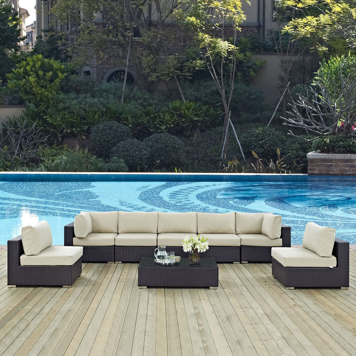 Convene 8 Piece Outdoor Patio Sectional Set by Modway - front view