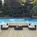 Convene 8 Piece Outdoor Patio Sectional Set by Modway - front view