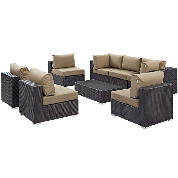 Convene 8 Piece Outdoor Patio Sectional Set by Modway - top view