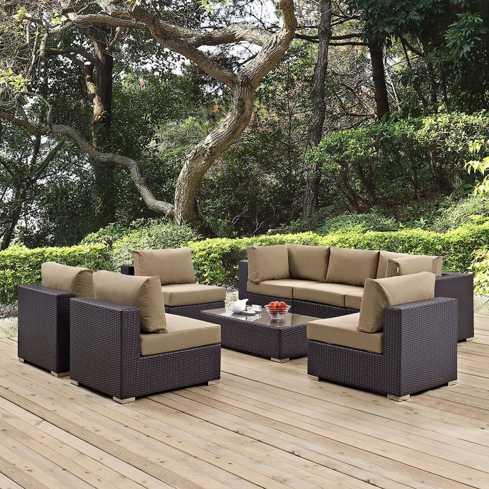 Convene 8 Piece Outdoor Patio Sectional Set by Modway - interior view