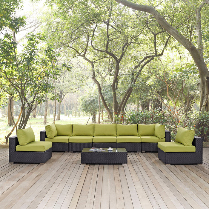 Convene 8 Piece Outdoor Patio Sectional Set outdoor patio furniture set seating detail