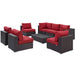 Convene 8 Piece Outdoor Patio Sectional Set outdoor patio furniture set side view