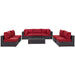 Convene 8 Piece Outdoor Patio Sectional Set outdoor patio furniture set back view