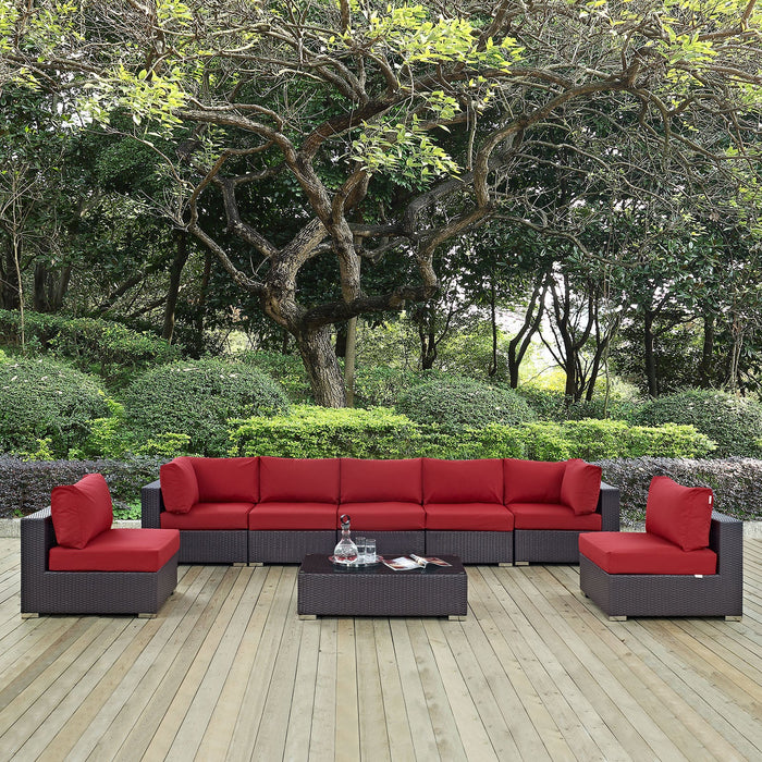 Convene 8 Piece Outdoor Patio Sectional Set outdoor patio furniture set detail close-up