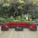 Convene 8 Piece Outdoor Patio Sectional Set outdoor patio furniture set detail close-up