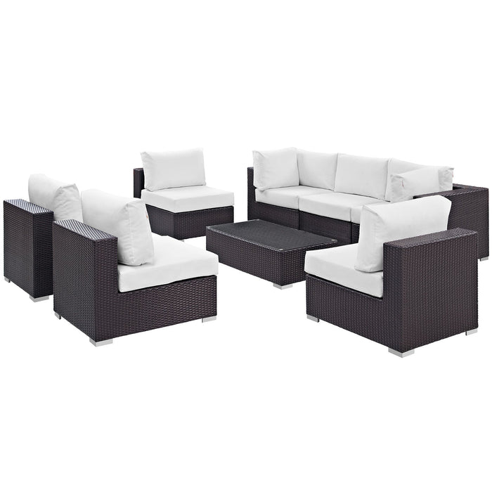 Convene 8 Piece Outdoor Patio Sectional Set outdoor patio furniture set side view