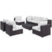 Convene 8 Piece Outdoor Patio Sectional Set outdoor patio furniture set side view
