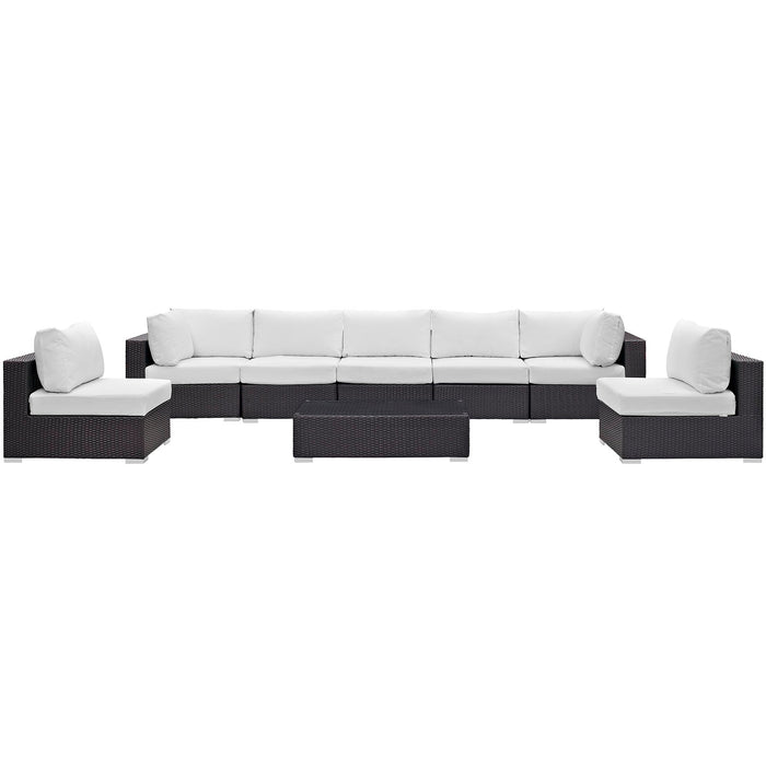 Convene 8 Piece Outdoor Patio Sectional Set outdoor patio furniture set seating detail