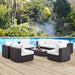Convene 8 Piece Outdoor Patio Sectional Set outdoor patio furniture set detail close-up