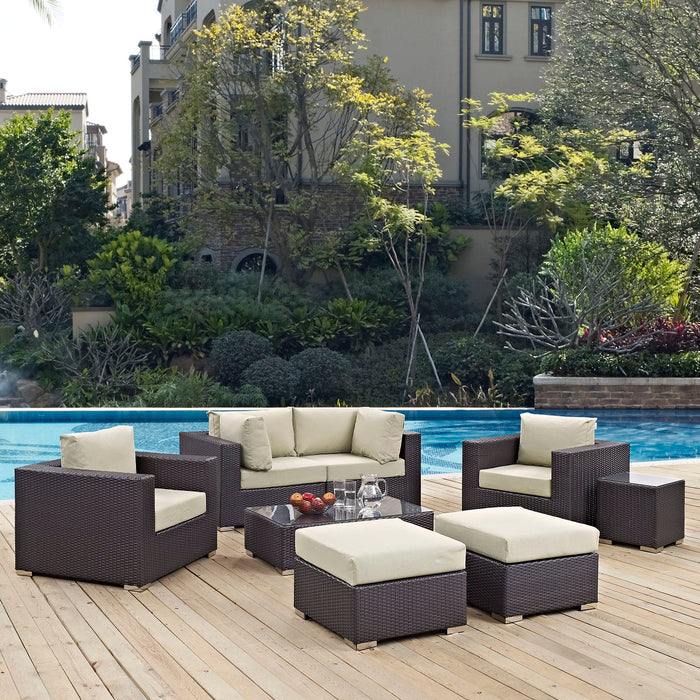 Convene 8 Piece Outdoor Patio Sectional Set by Modway - side view