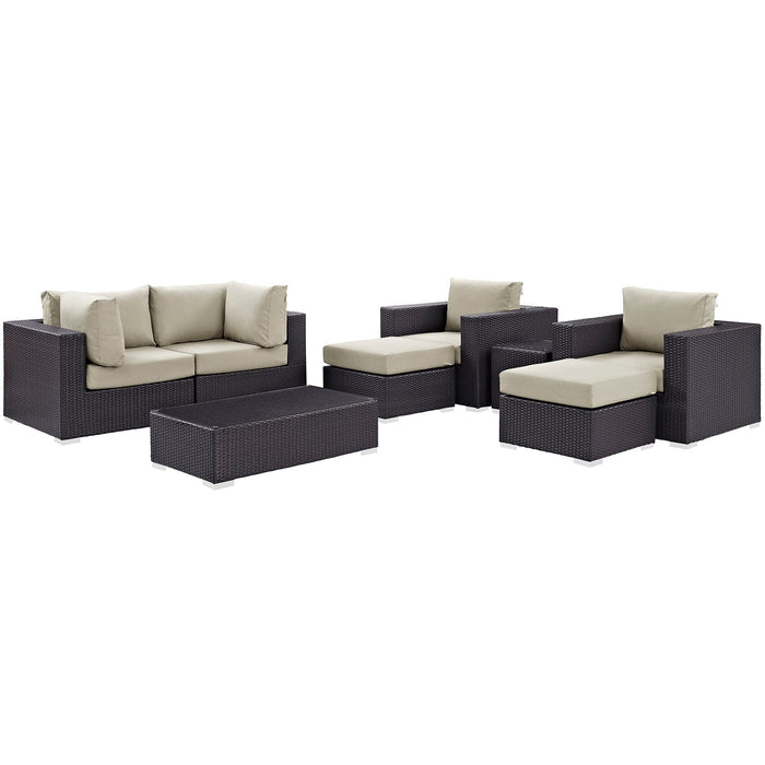 Convene 8 Piece Outdoor Patio Sectional Set by Modway - angle view