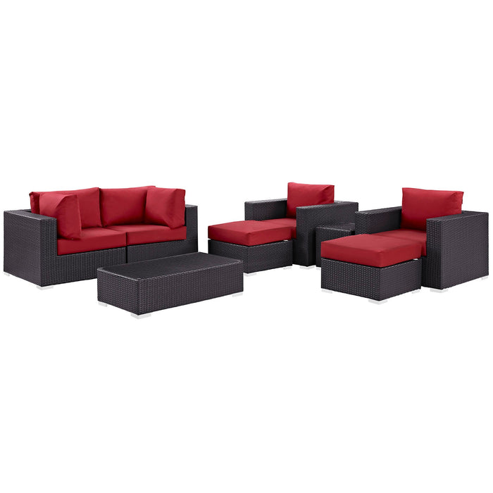 Convene 8 Piece Outdoor Patio Sectional Set outdoor patio furniture set seating detail