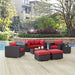 Convene 8 Piece Outdoor Patio Sectional Set outdoor patio furniture set back view