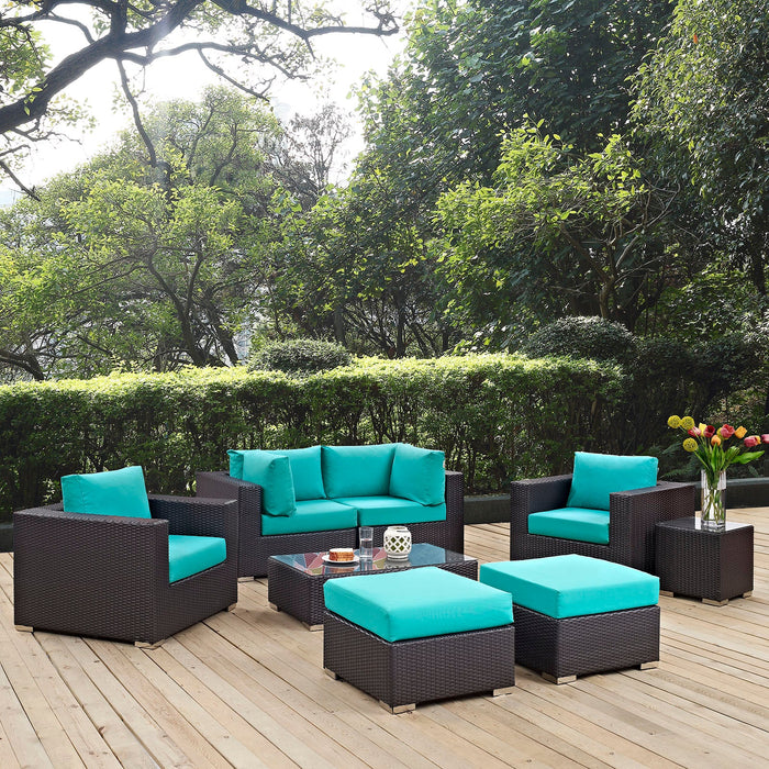 Convene 8 Piece Outdoor Patio Sectional Set outdoor patio furniture set detail close-up