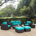 Convene 8 Piece Outdoor Patio Sectional Set outdoor patio furniture set detail close-up