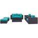 Convene 8 Piece Outdoor Patio Sectional Set outdoor patio furniture set side view