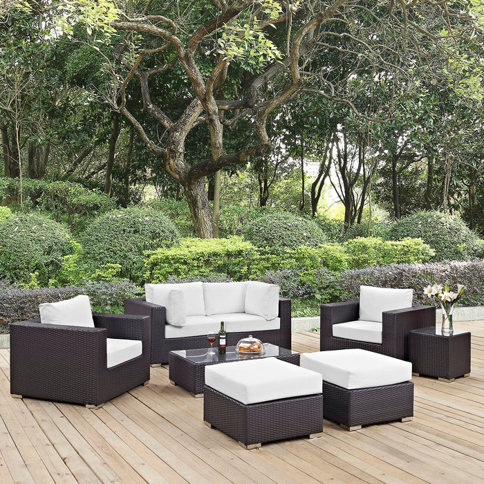 Convene 8 Piece Outdoor Patio Sectional Set outdoor patio furniture set dimensions and measurements