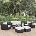 Convene 8 Piece Outdoor Patio Sectional Set outdoor patio furniture set dimensions and measurements