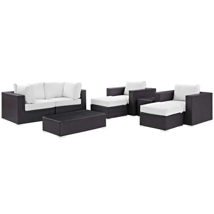Convene 8 Piece Outdoor Patio Sectional Set outdoor patio furniture set lifestyle shot