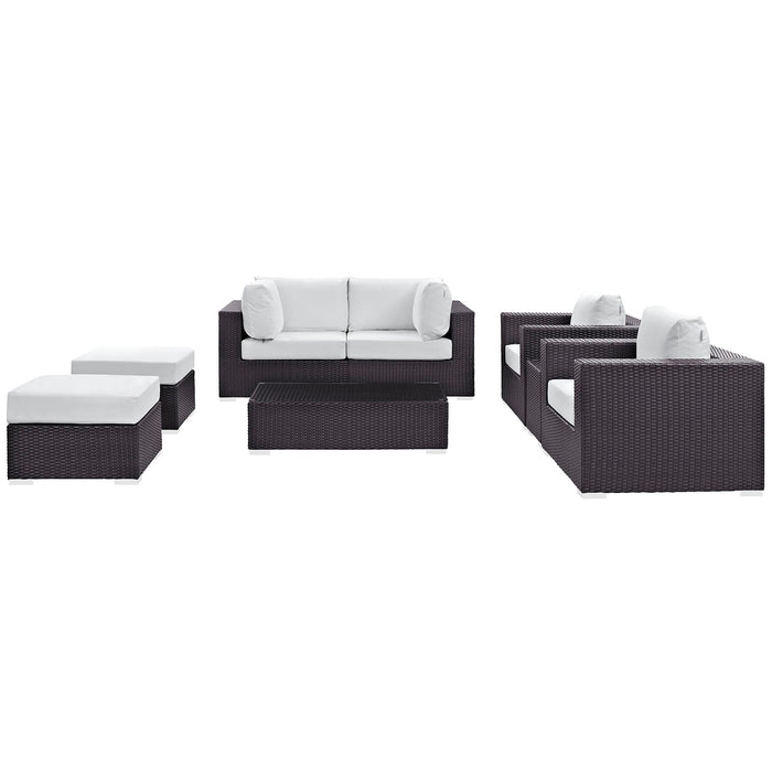 Convene 8 Piece Outdoor Patio Sectional Set outdoor patio furniture set lifestyle shot
