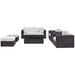 Convene 8 Piece Outdoor Patio Sectional Set outdoor patio furniture set lifestyle shot