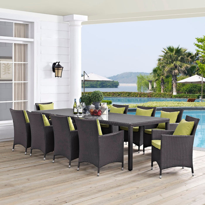 Convene 11 Piece Outdoor Dining Set by Modway - interior view