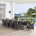 Convene 11 Piece Outdoor Dining Set by Modway - interior view