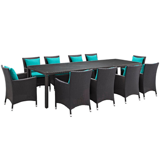 Convene 11 Piece Outdoor Dining Set by Modway - angle view