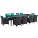 Convene 11 Piece Outdoor Dining Set by Modway - angle view