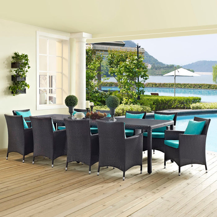 Convene 11 Piece Outdoor Dining Set by Modway - front view