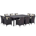 Convene 11 Piece Outdoor Dining Set by Modway - feature highlight