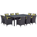 Convene 11 Piece Outdoor Dining Set by Modway - angle view